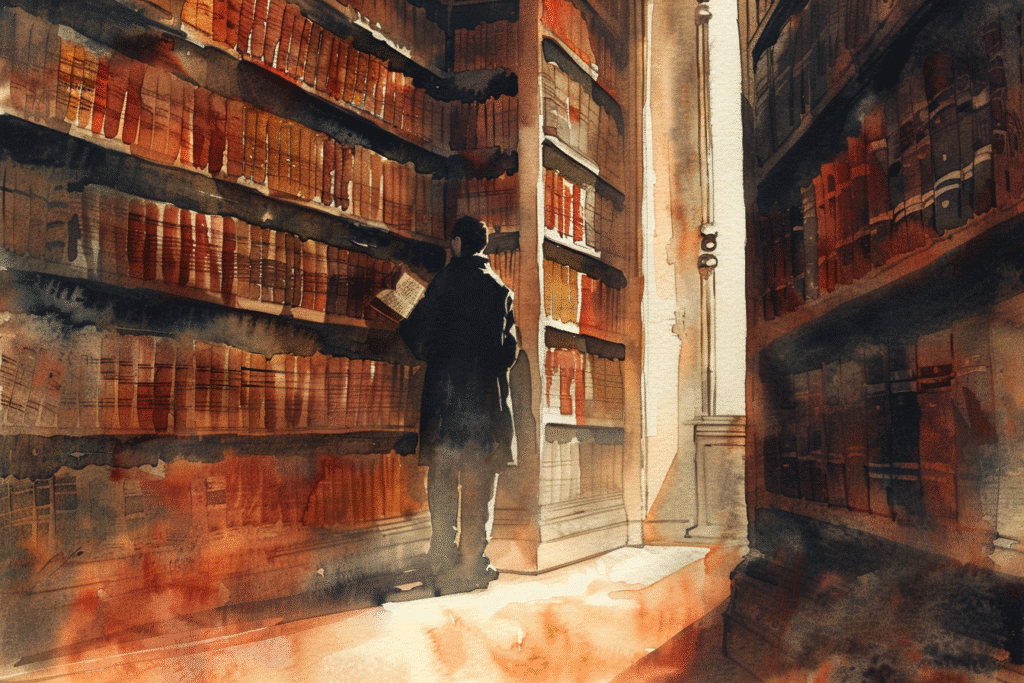 The Rule is King 2 a man standing in a library