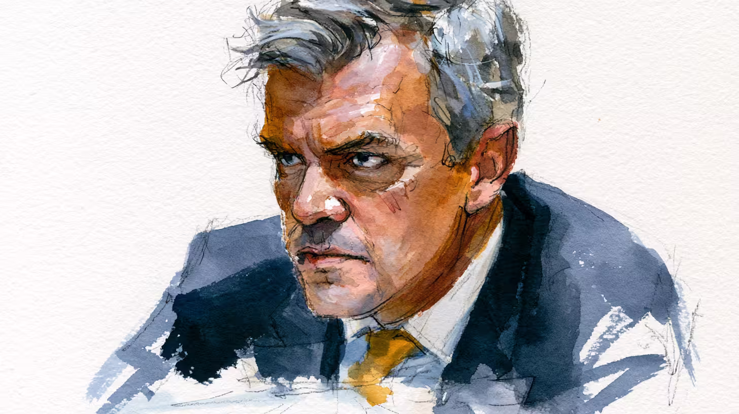 moody watercolor portrait of suited man in soft studio light
