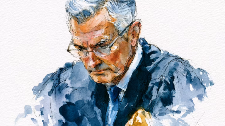 somber watercolor portrait of elderly man in soft lighting